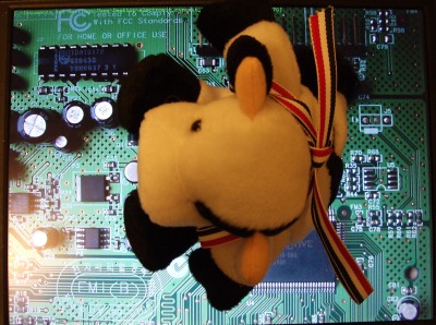 picture of a cow on a circuitboard